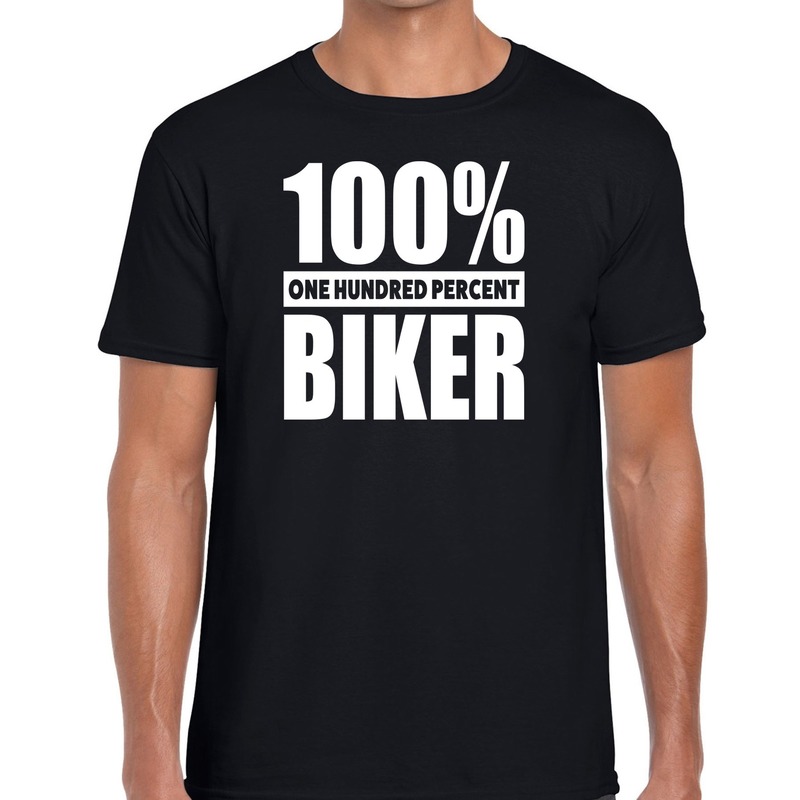 100 procent biker/ motorrijder t-shirt zwart voor heren