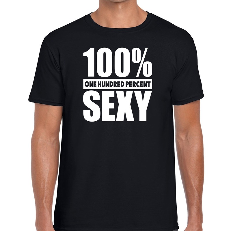 100 procent sexy tekst t-shirt zwart voor heren