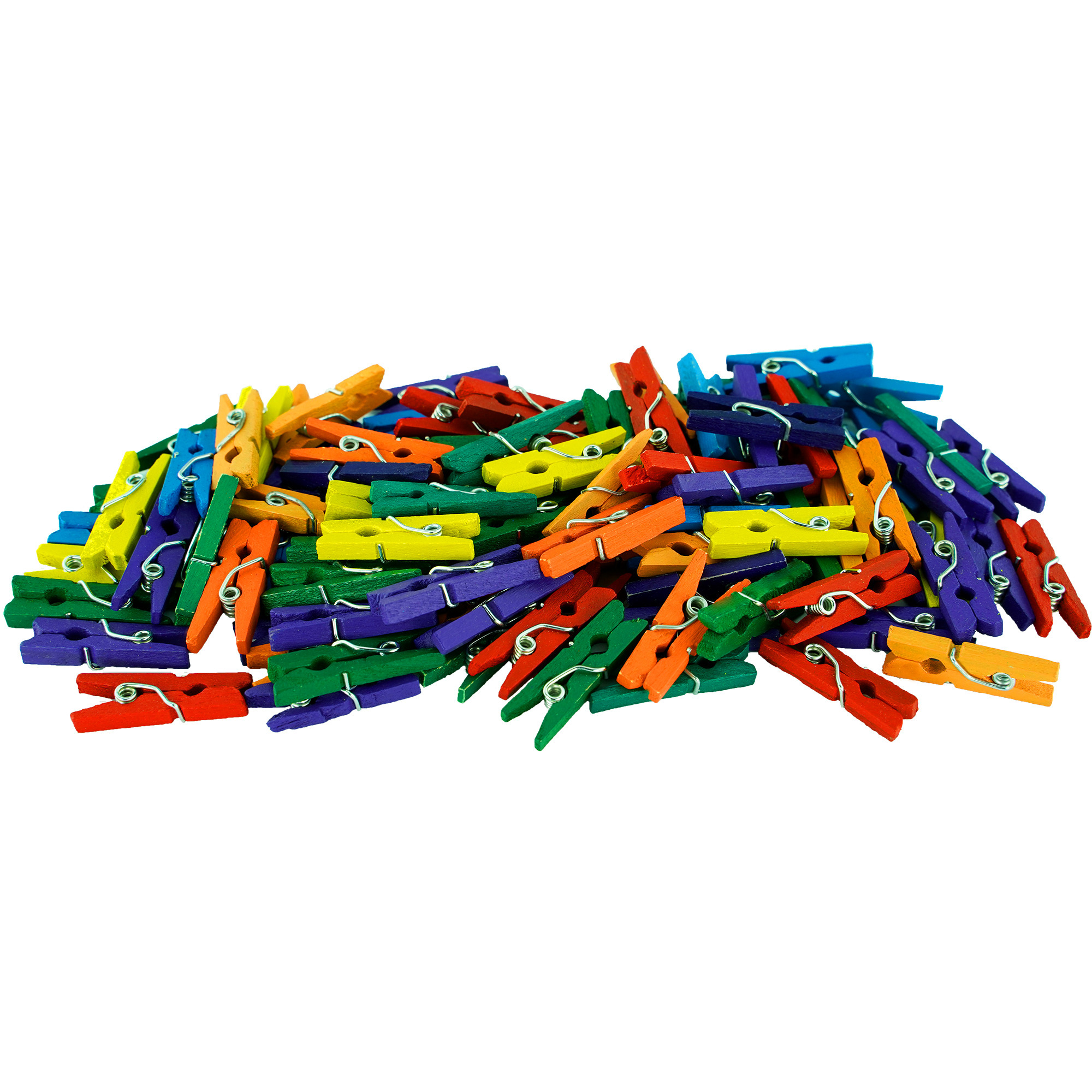 100x stuks multi-color kleur hobby knutselen mini knijpers/knijpertjes 2.5 cm