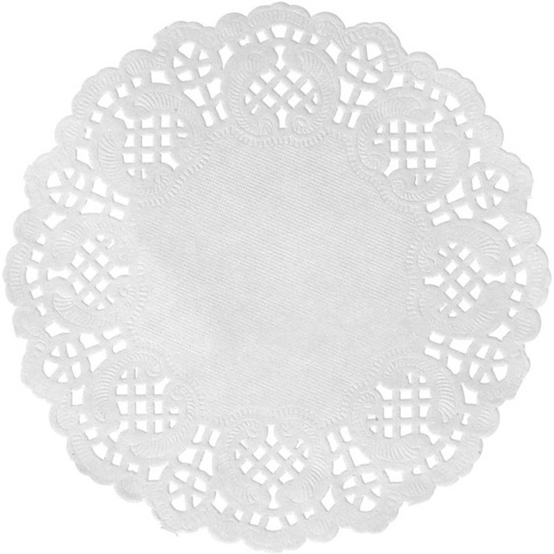 10x Bruiloft witte ronde placemats 35 cm papier kanten uiterlijk