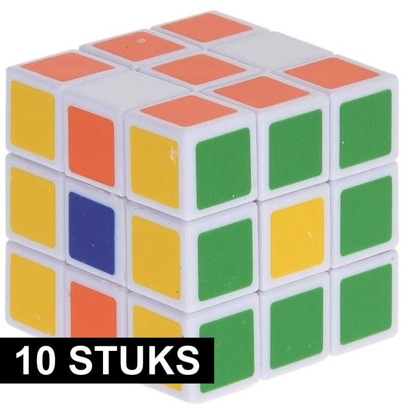 10x Magische kubus puzzel spelletjes 3,5 cm speelgoed