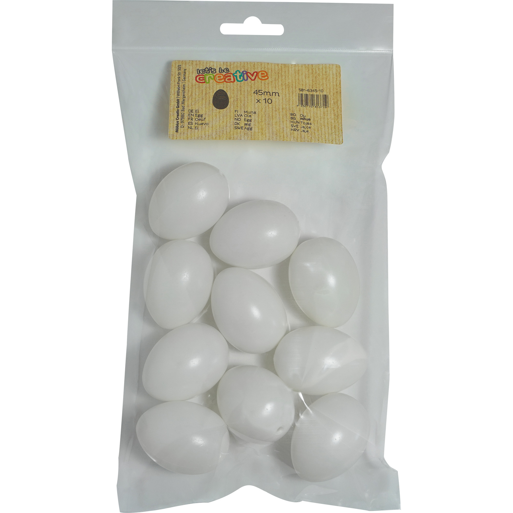 10x stuks hobby knutselen eieren van plastic 4,5 cm