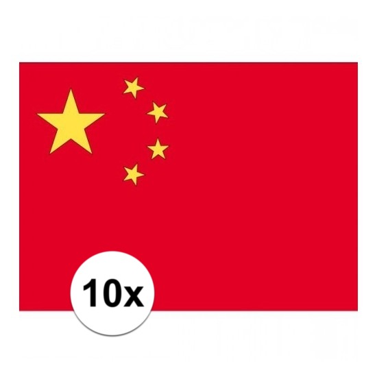 10x stuks Vlag van China plakstickers