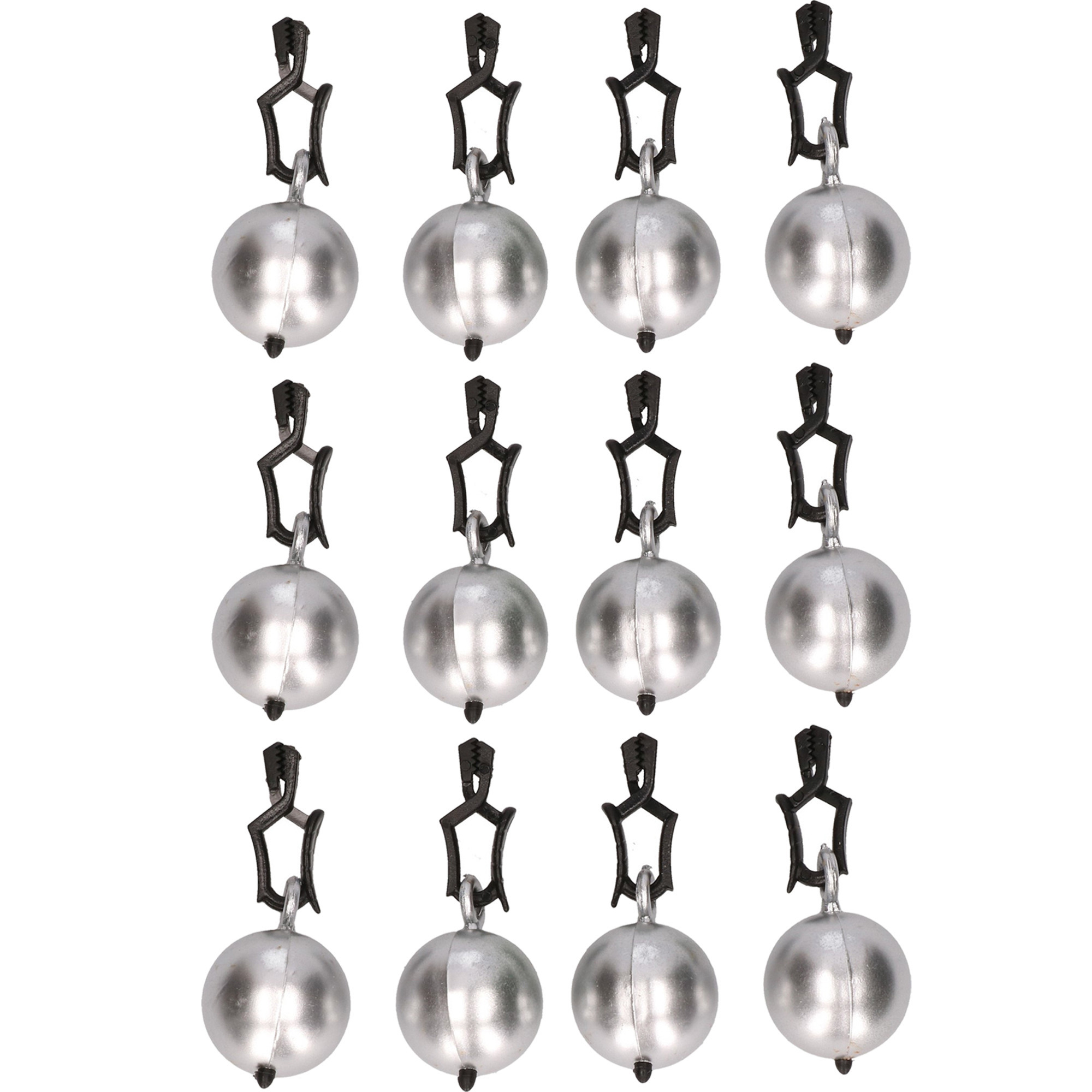 12x Tafelkleedgewichtjes zilveren kogels-ballen 3 cm