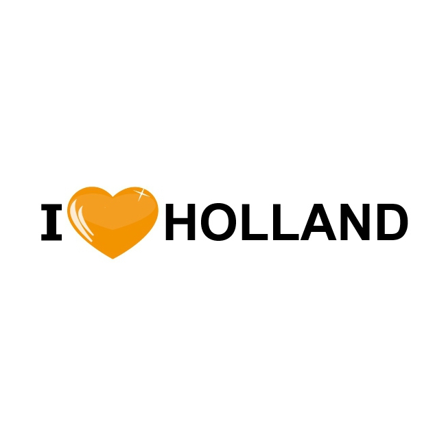 1x I Love Holland oranje sticker 19,6 x 4,2 cm