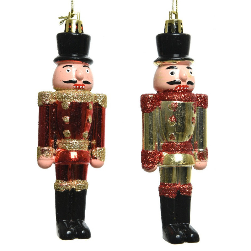 1x Kerstboomhangers notenkrakers poppetjes-soldaten rood 9 cm