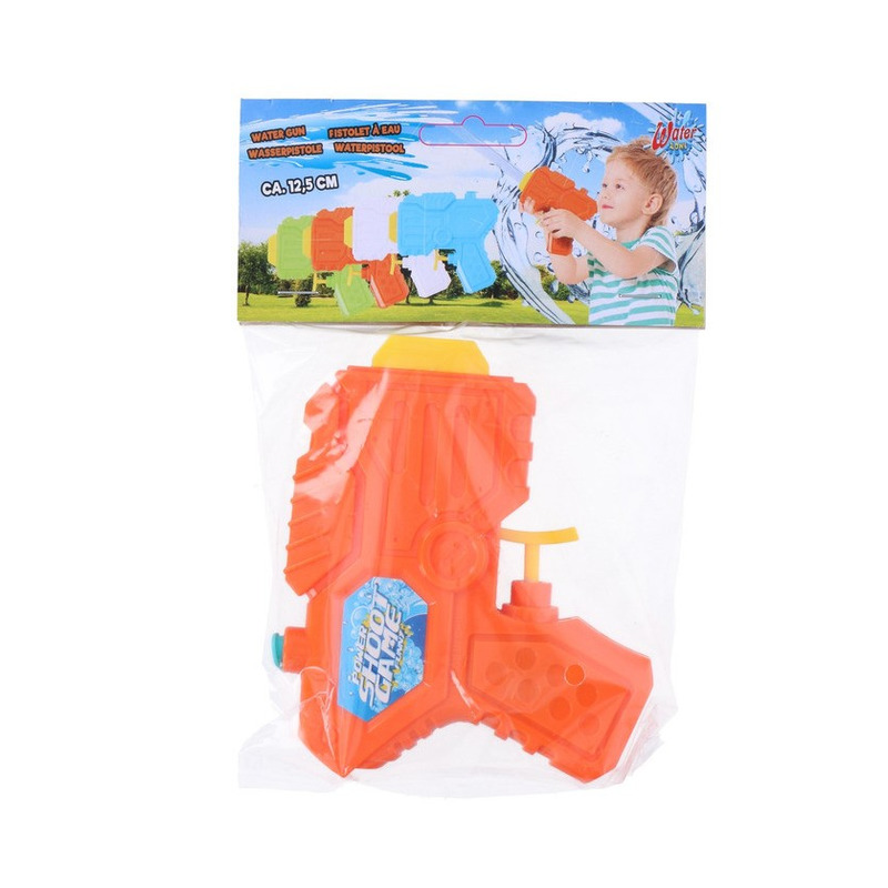 1x Mini waterpistolen-waterpistool oranje van 12 cm kinderspeelgoed