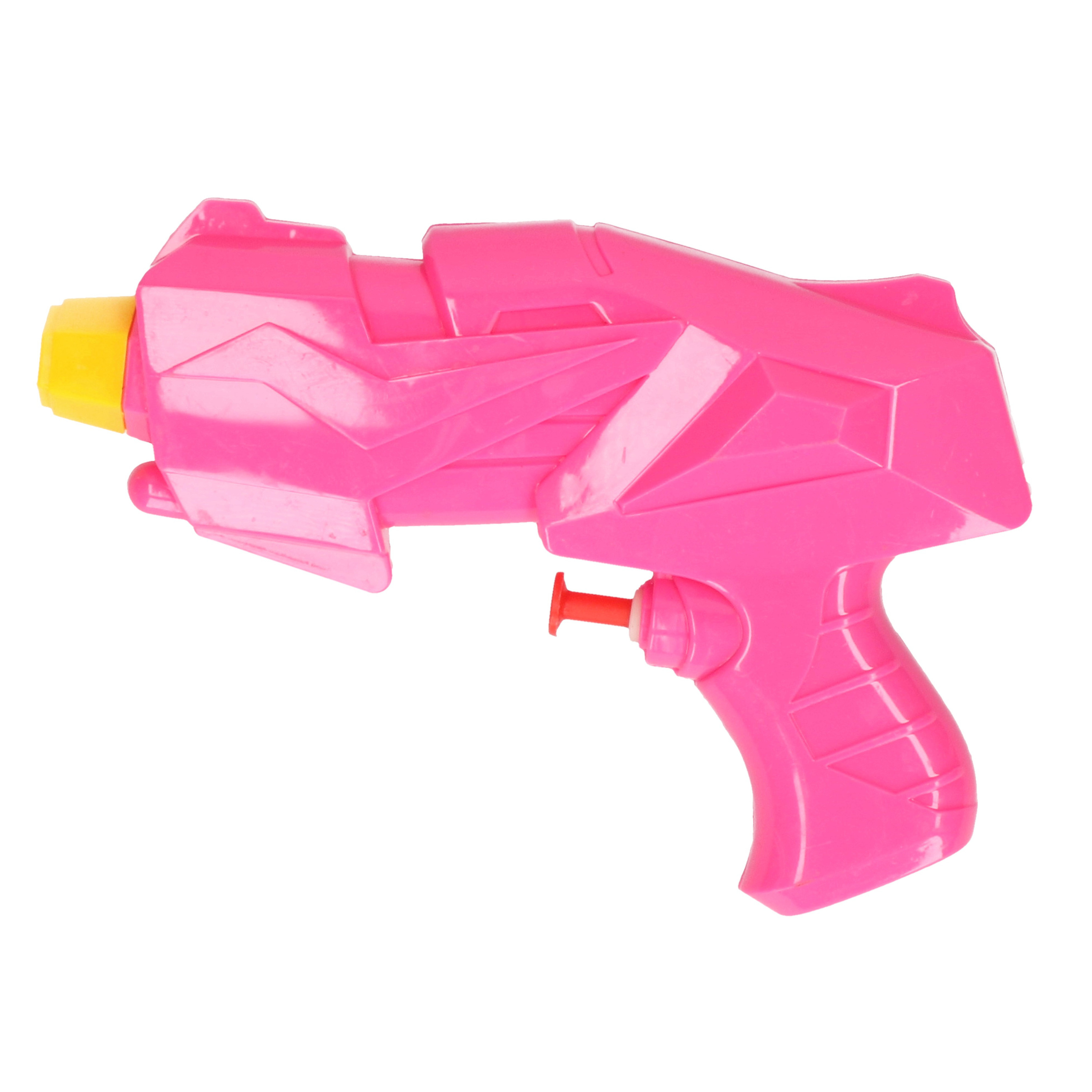 1x Mini waterpistolen-waterpistool roze van 15 cm kinderspeelgoed