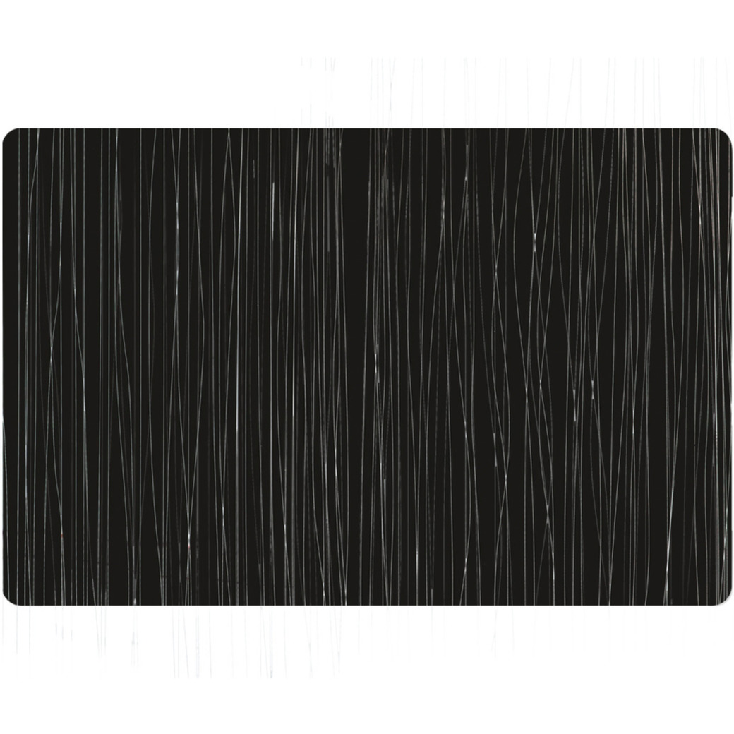 1x Rechthoekige placemats metallic zwart 30 x 45 cm