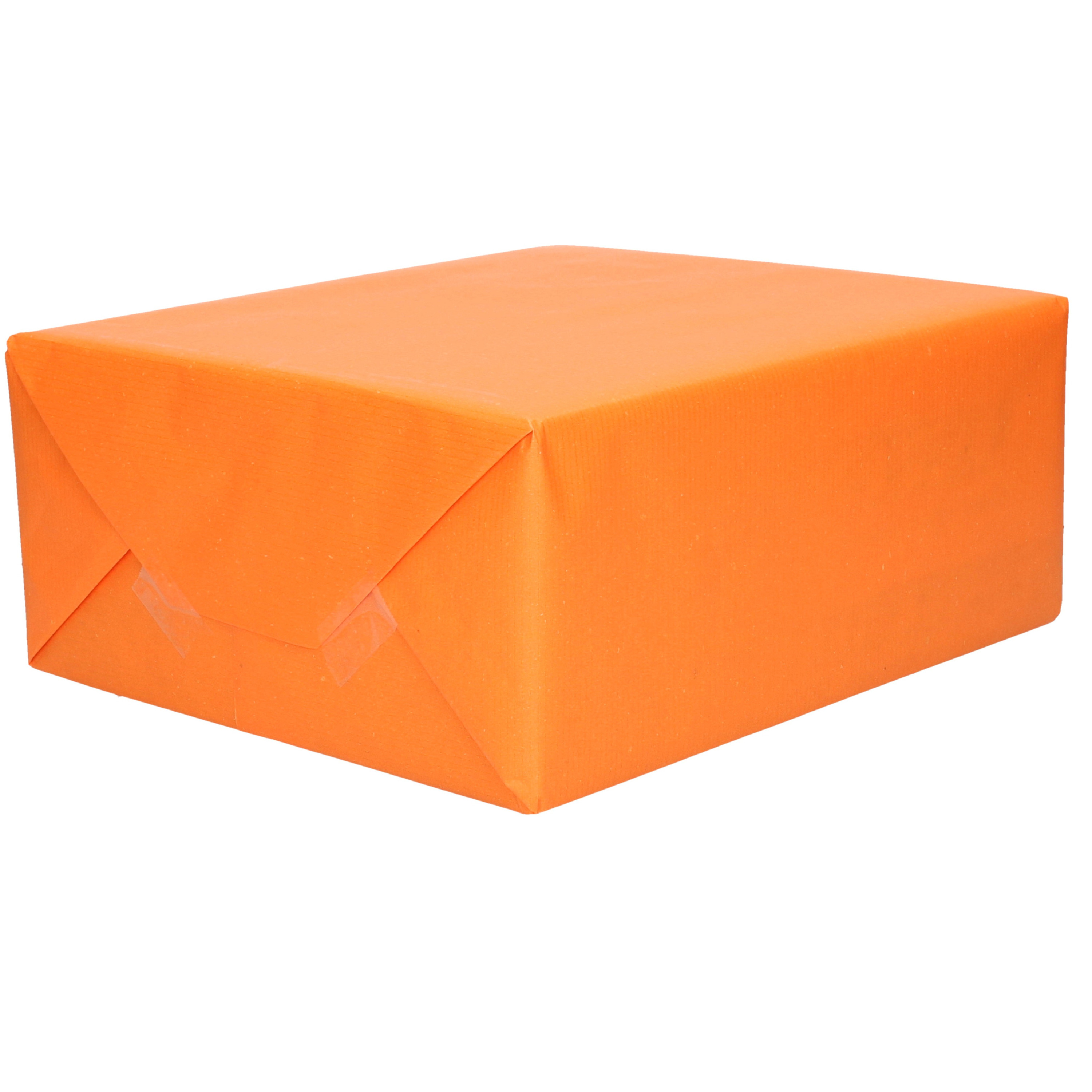 1x Rol kraft inpakpapier oranje 200 x 70 cm