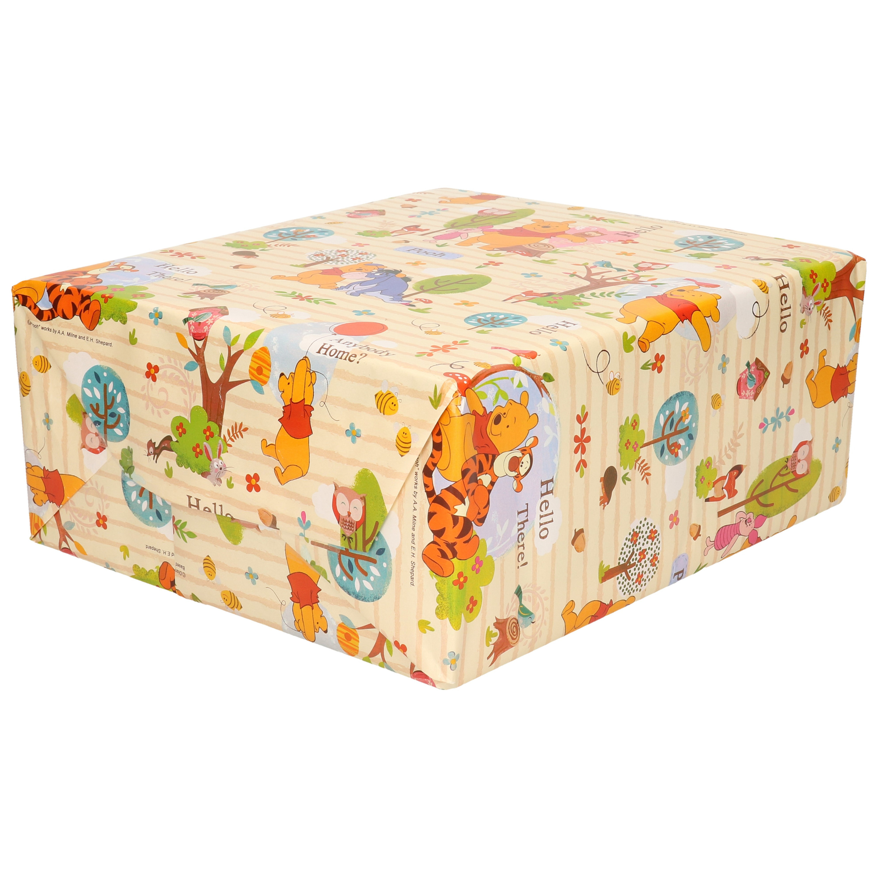 1x Rollen inpakpapier/cadeaupapier Disney Winnie de Poeh herfst thema geel 200 x 70 cm