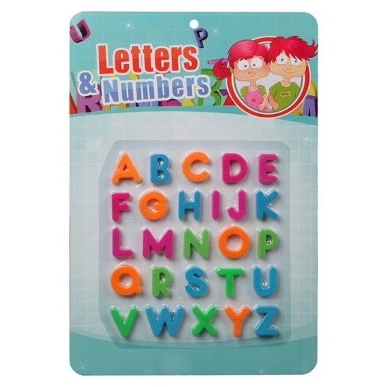 1x set Gekleurde magnetische alfabet speelgoed letters 26 stuks 3 cm