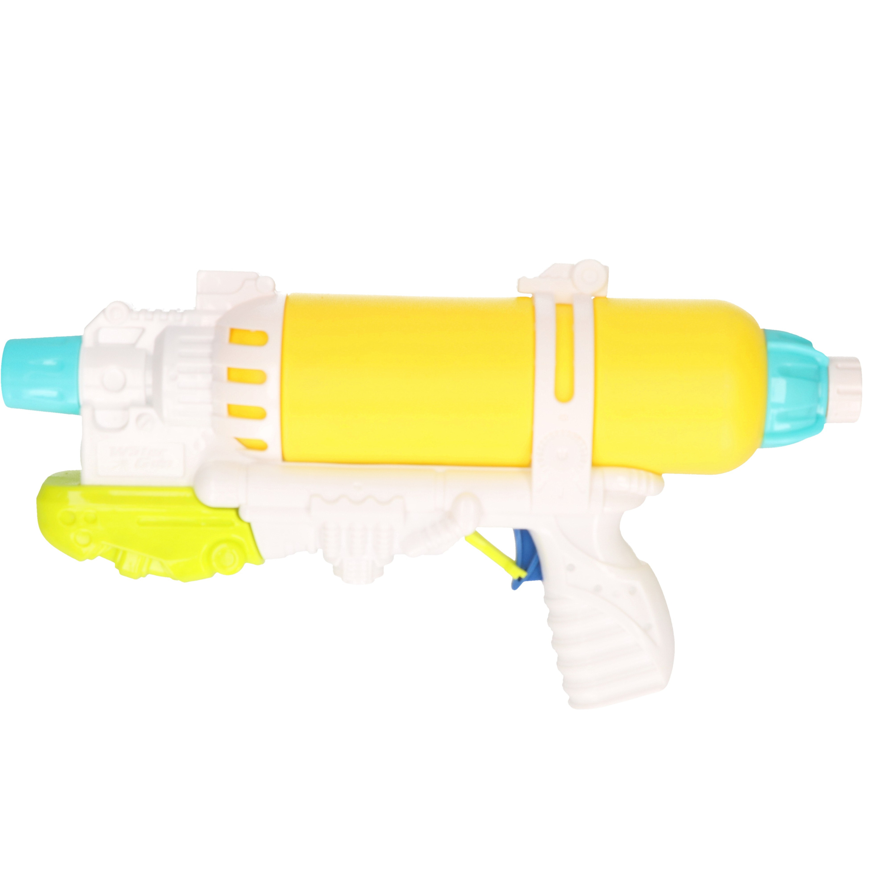 1x Waterpistolen-waterpistool geel-wit van 34 cm kinderspeelgoed