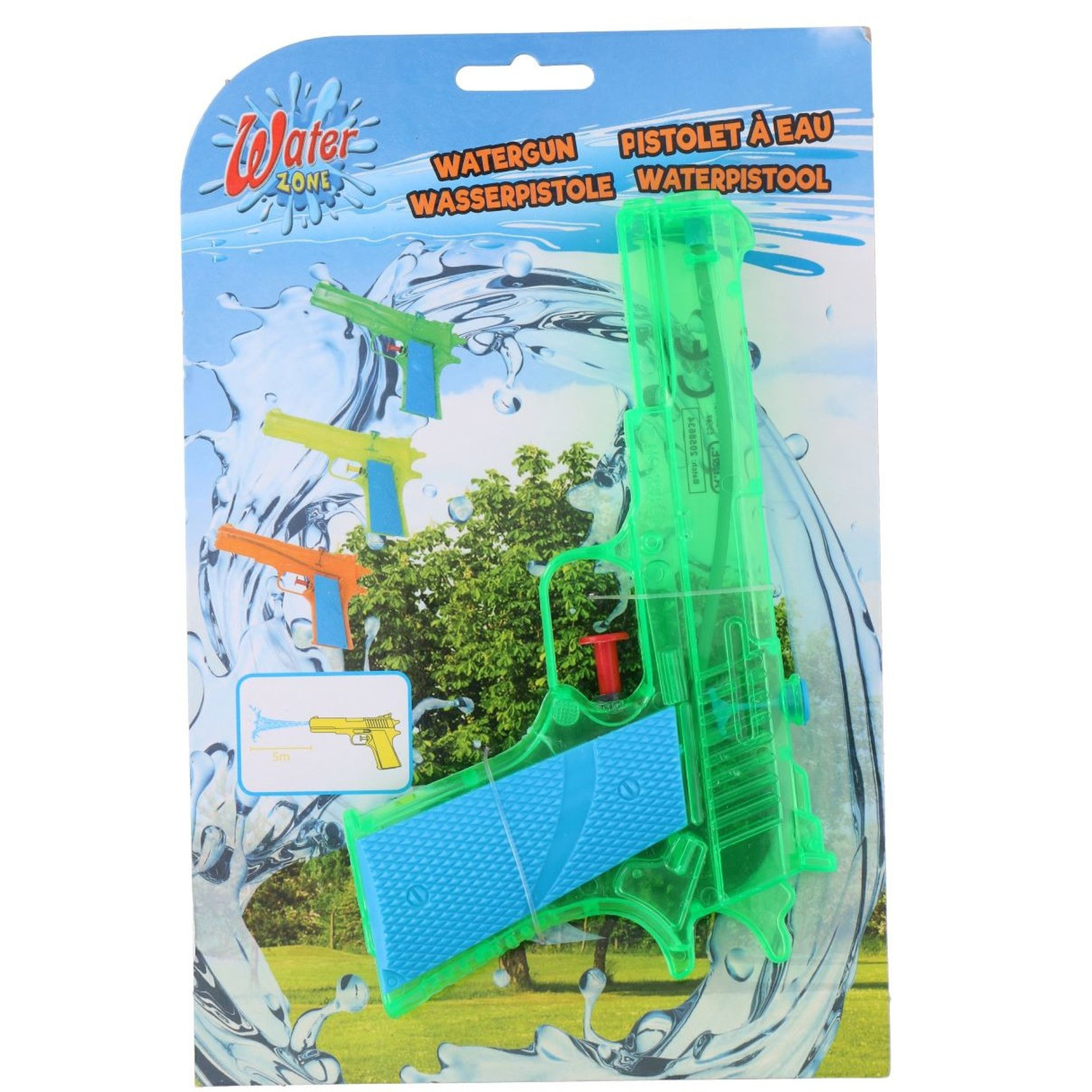 1x Waterpistolen-waterpistool groen van 18 cm kinderspeelgoed
