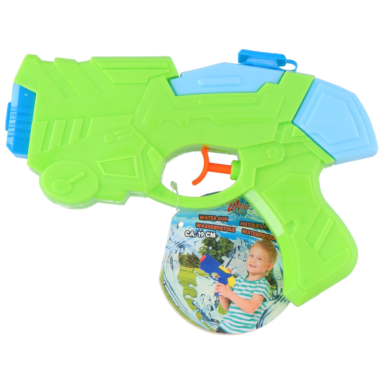 1x Waterpistolen-waterpistool groen van 19 cm 30 ml kinderspeelgoed