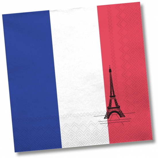 20x Frankrijk/Parijs thema servetten 33 x 33 cm