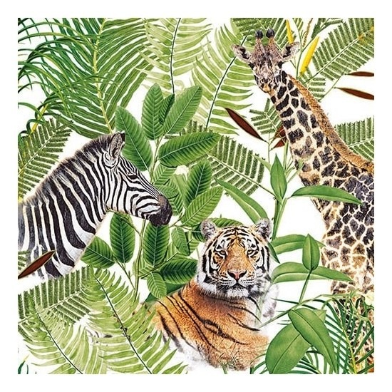 20x Safari-jungle thema servetten 33 x 33 cm