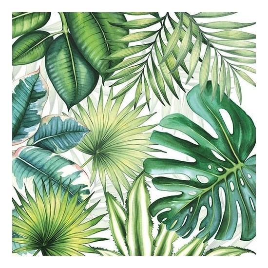 20x Tropische-jungle thema servetten 33 x 33 cm