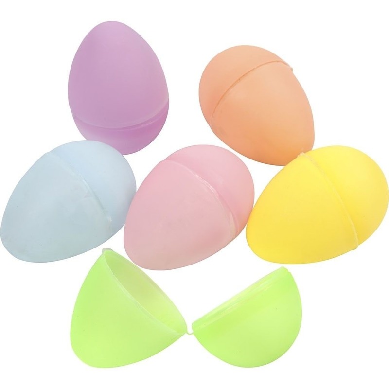 24x Surprise eieren pastel kleuren 6 cm