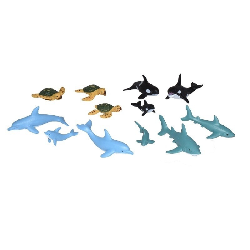 24x Zeedieren/oceaan dieren familie speelgoed figuren