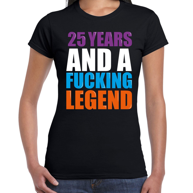 25 year legend-25 jaar legende cadeau t-shirt zwart dames