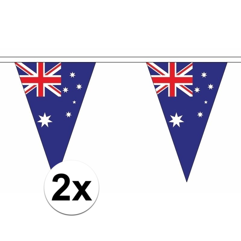 2x Luxe Australie vlaggenlijn voor binnen en buiten