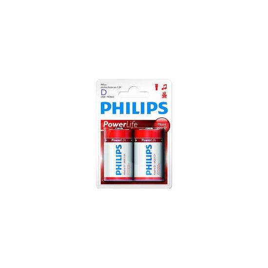2x stuks Philips LR20 D batterijen