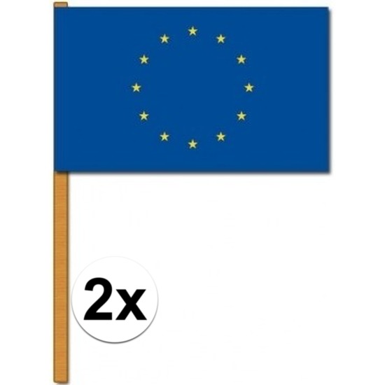 2x Zwaaivlaggetjes Europa