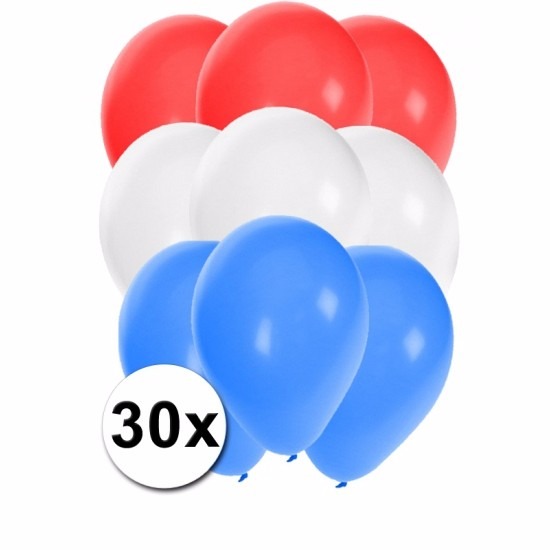 30 stuks party ballonnen in de Nederlandse kleuren
