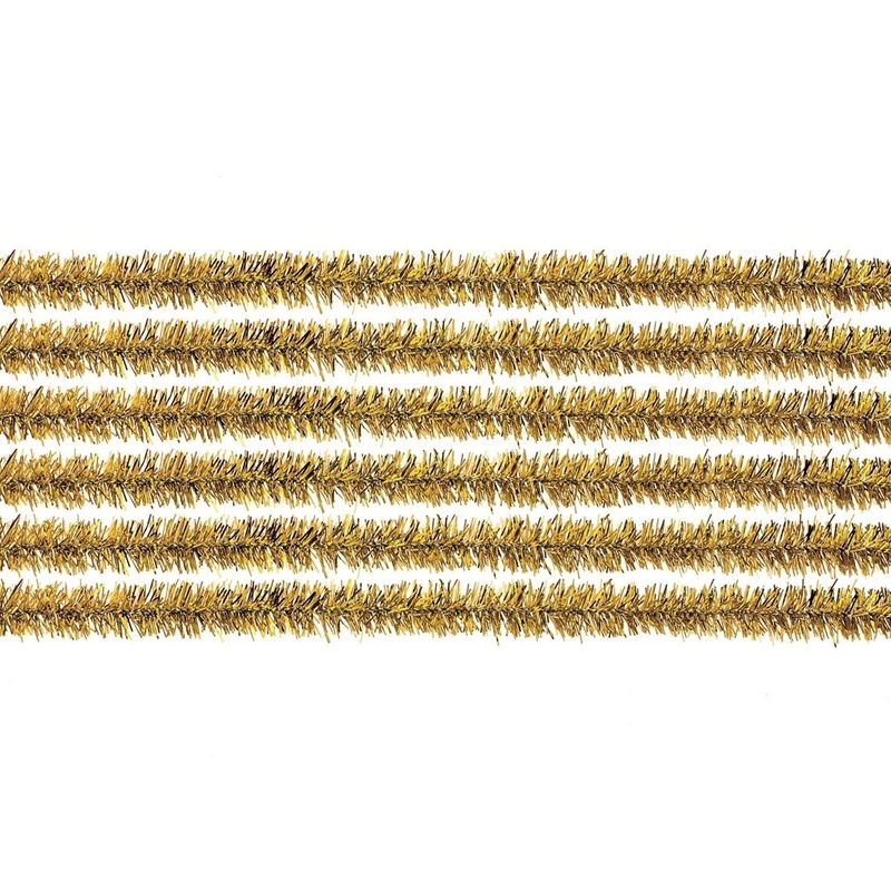 30x chenilledraad goud 50 cm hobby artikelen