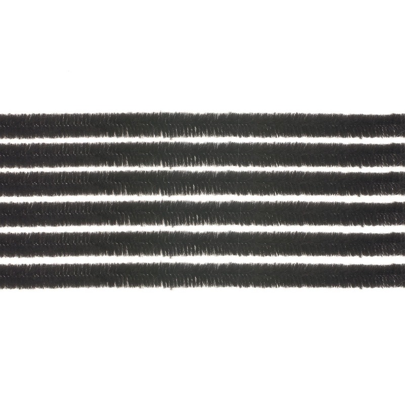 30x chenilledraad zwart 50 cm hobby artikelen