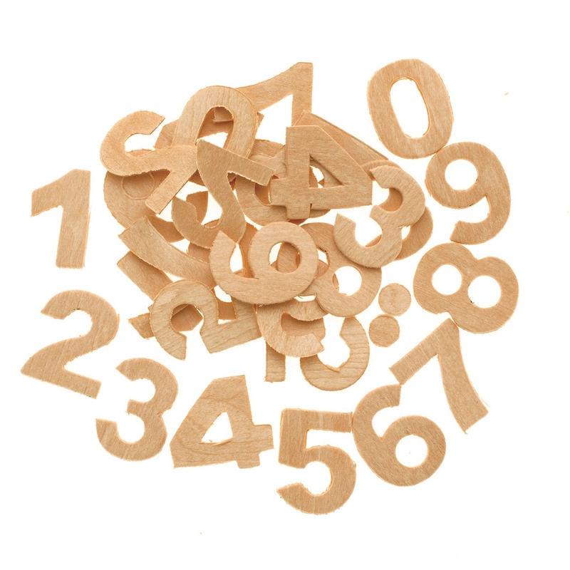 30x Houten cijfers/getallen 2,5 cm hobby/knutselmateriaal