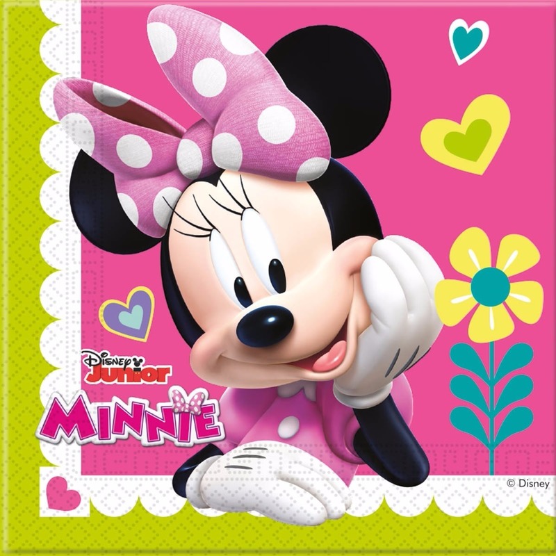 40x Minnie Mouse themafeest servetten 33 x 33 cm papier