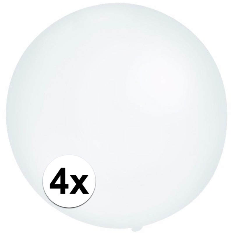 4x Grote ballonnen 60 cm transparant