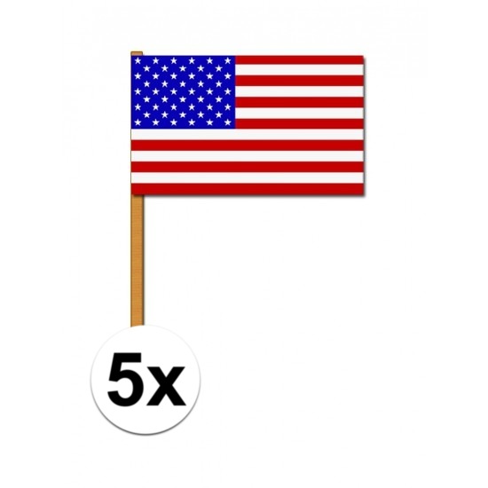 5 zwaaivlaggetjes Amerika