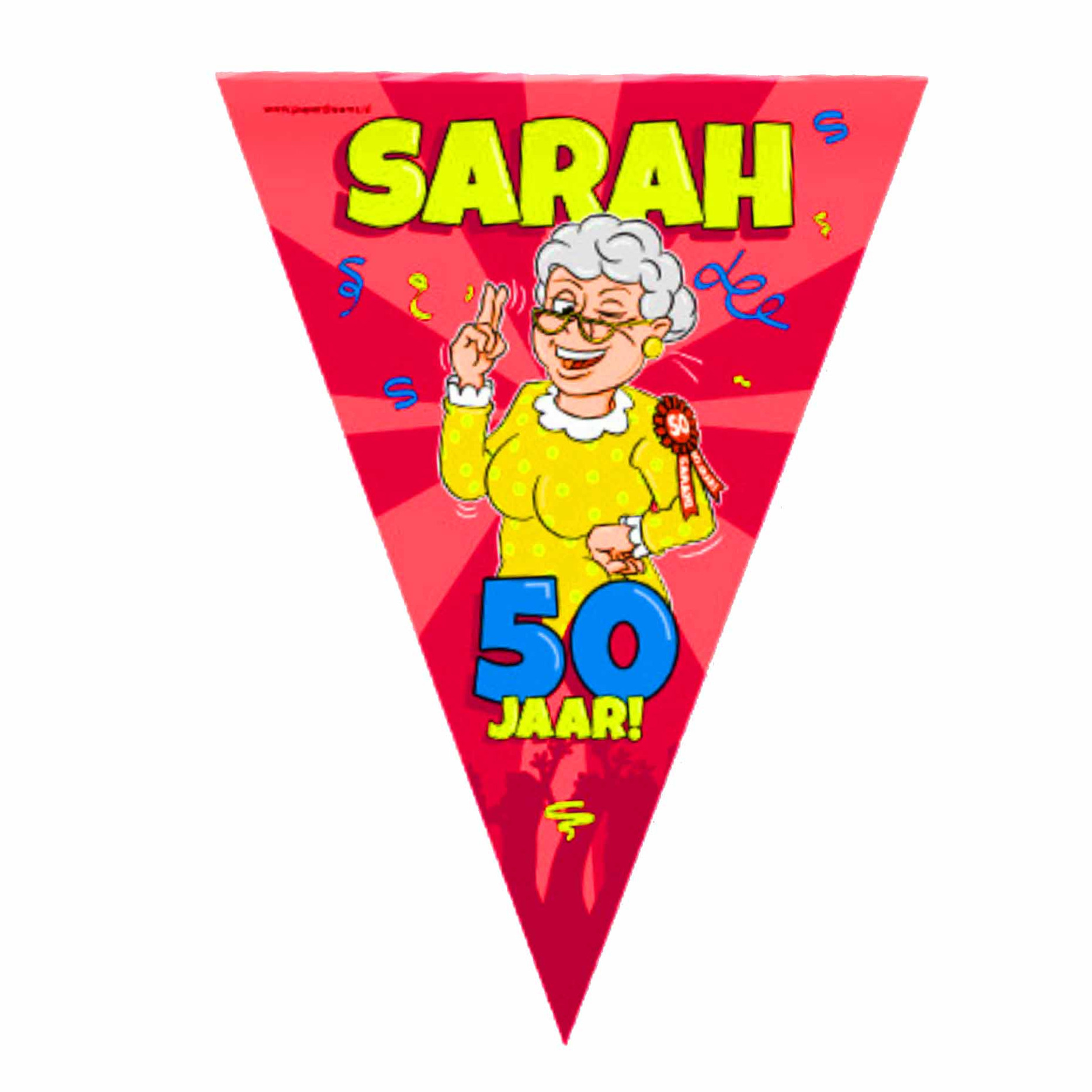 50 Sarah party vlaggenlijn cartoon 10 m verjaardag versiering