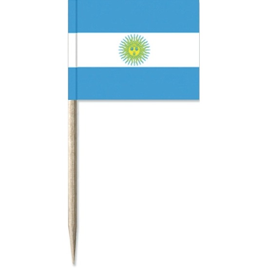 50x Cocktailprikkers Argentinie 8 cm vlaggetje landen decoratie