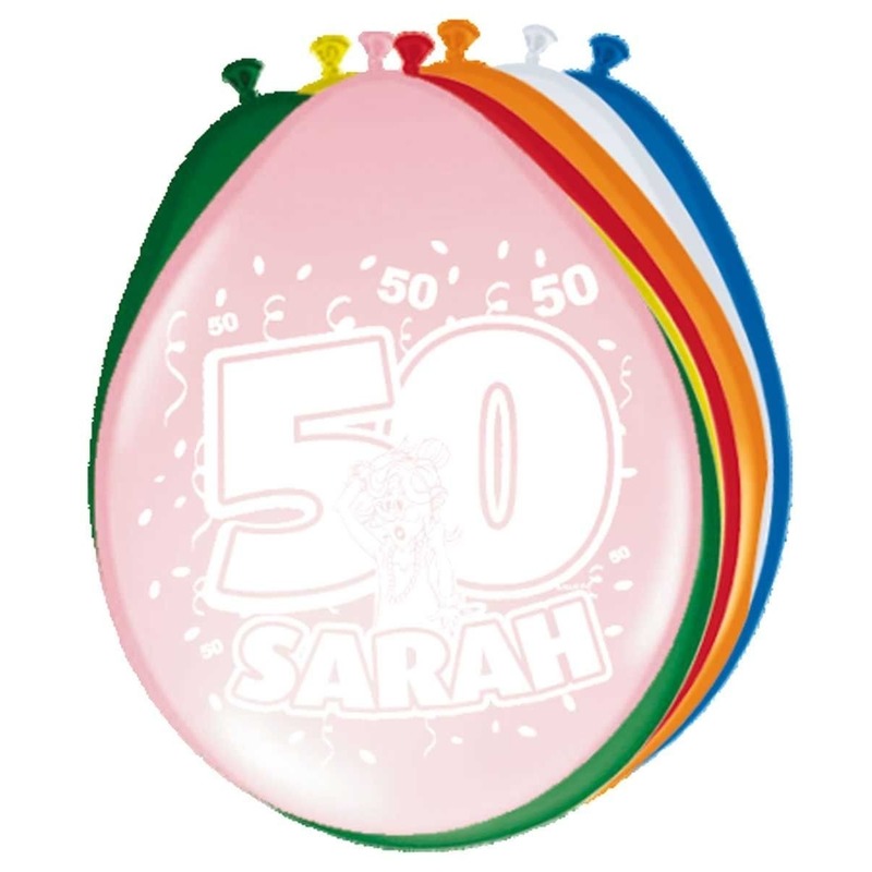 8x stuks ballonnen 50 jaar Sarah