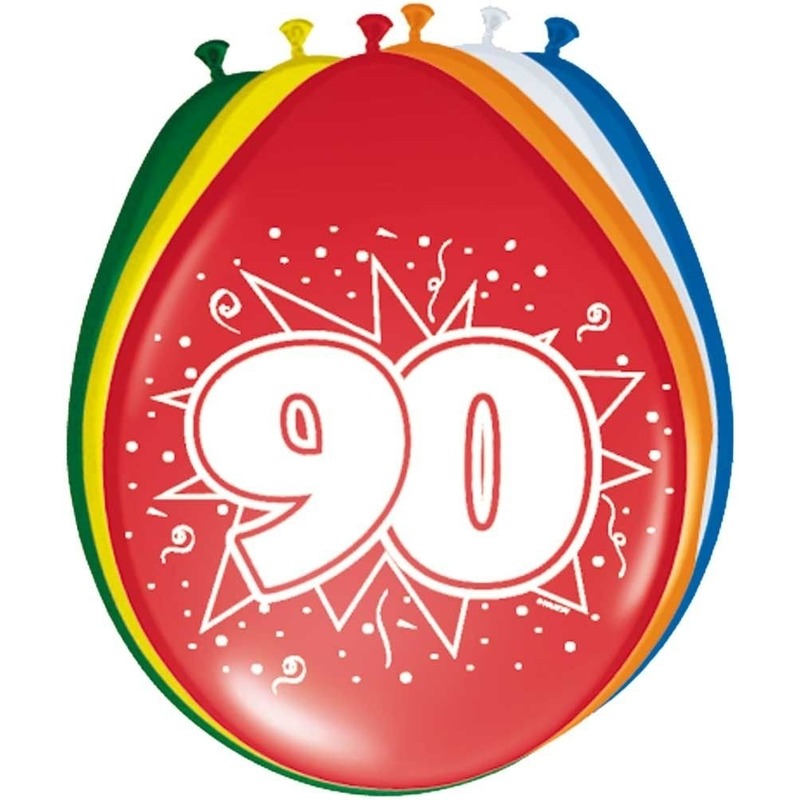8x stuks ballonnen 90 jaar