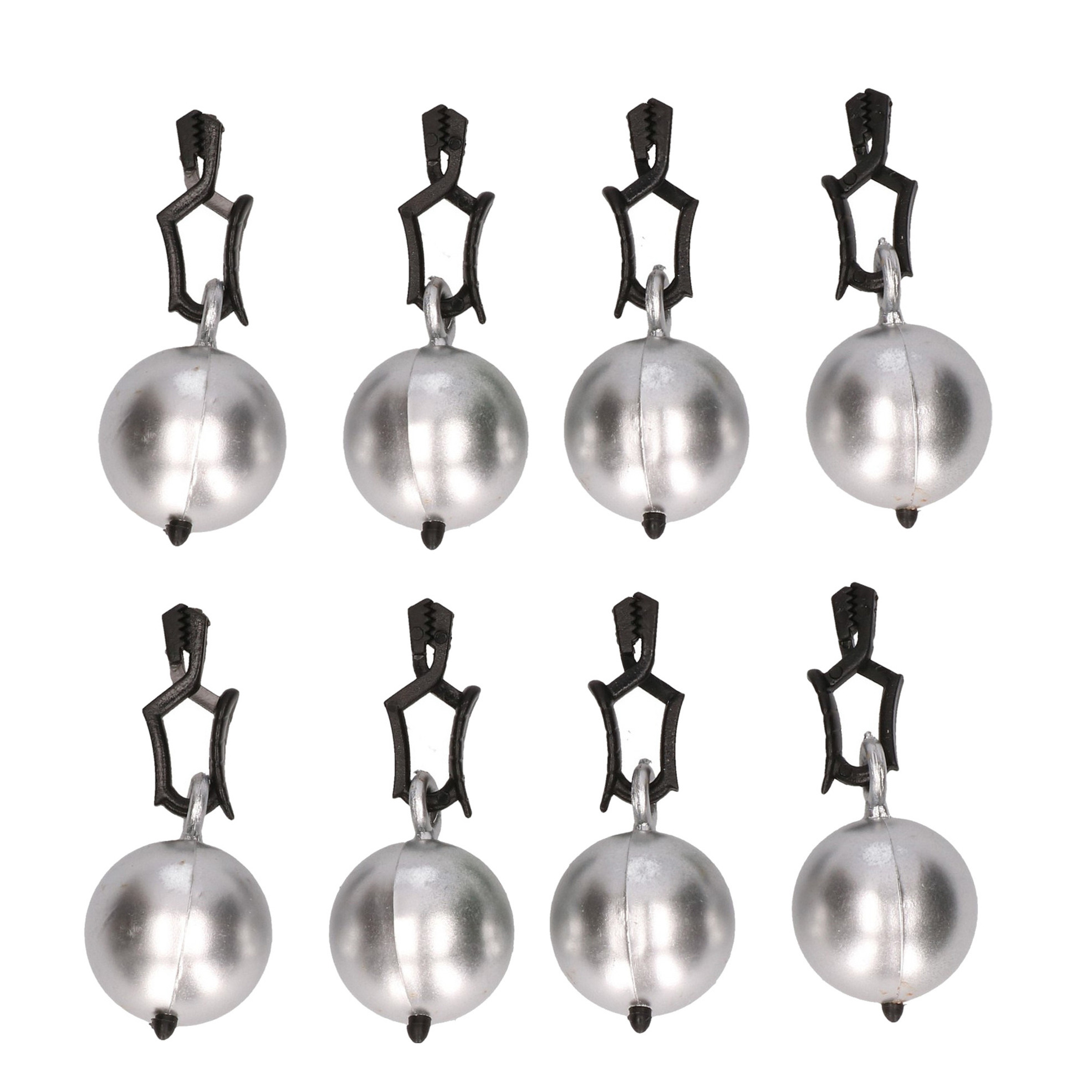 8x Tafelkleedgewichtjes zilveren kogels-ballen 3 cm