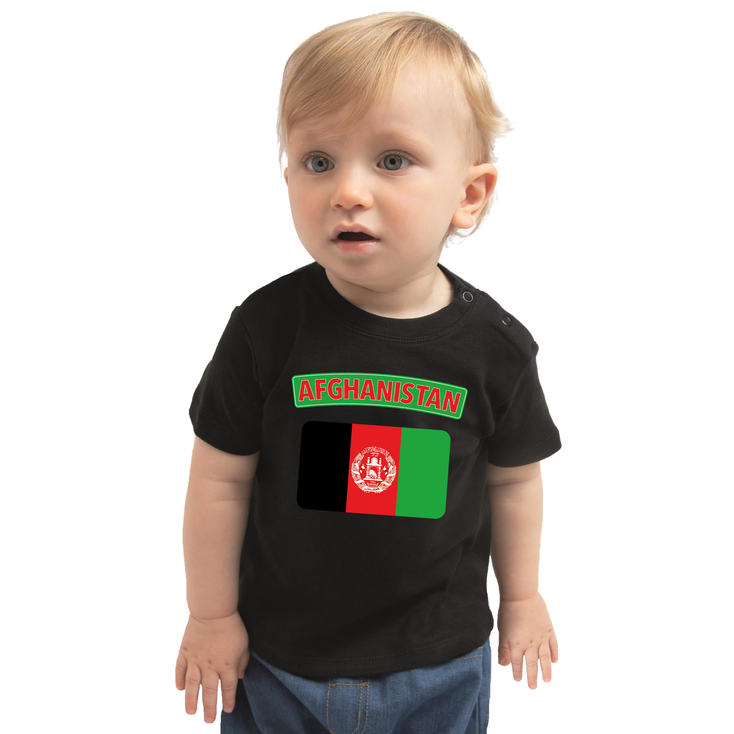 Afghanistan t-shirt met vlag zwart voor babys