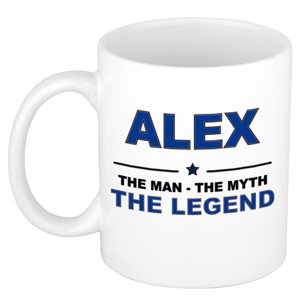 Alex The man, The myth the legend collega kado mokken-bekers 300 ml