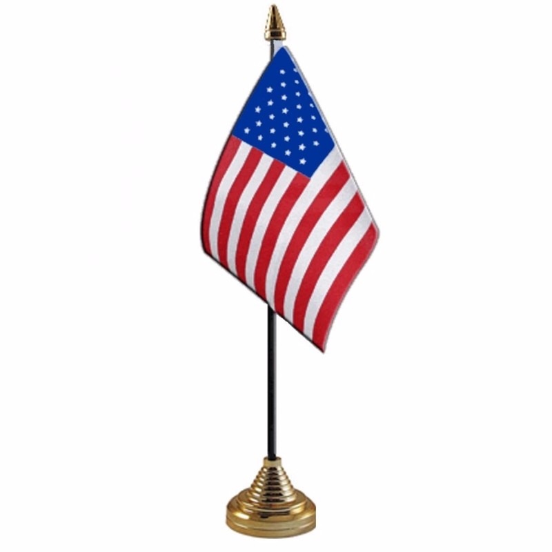 Amerika-USA tafelvlaggetje 10 x 15 cm met standaard