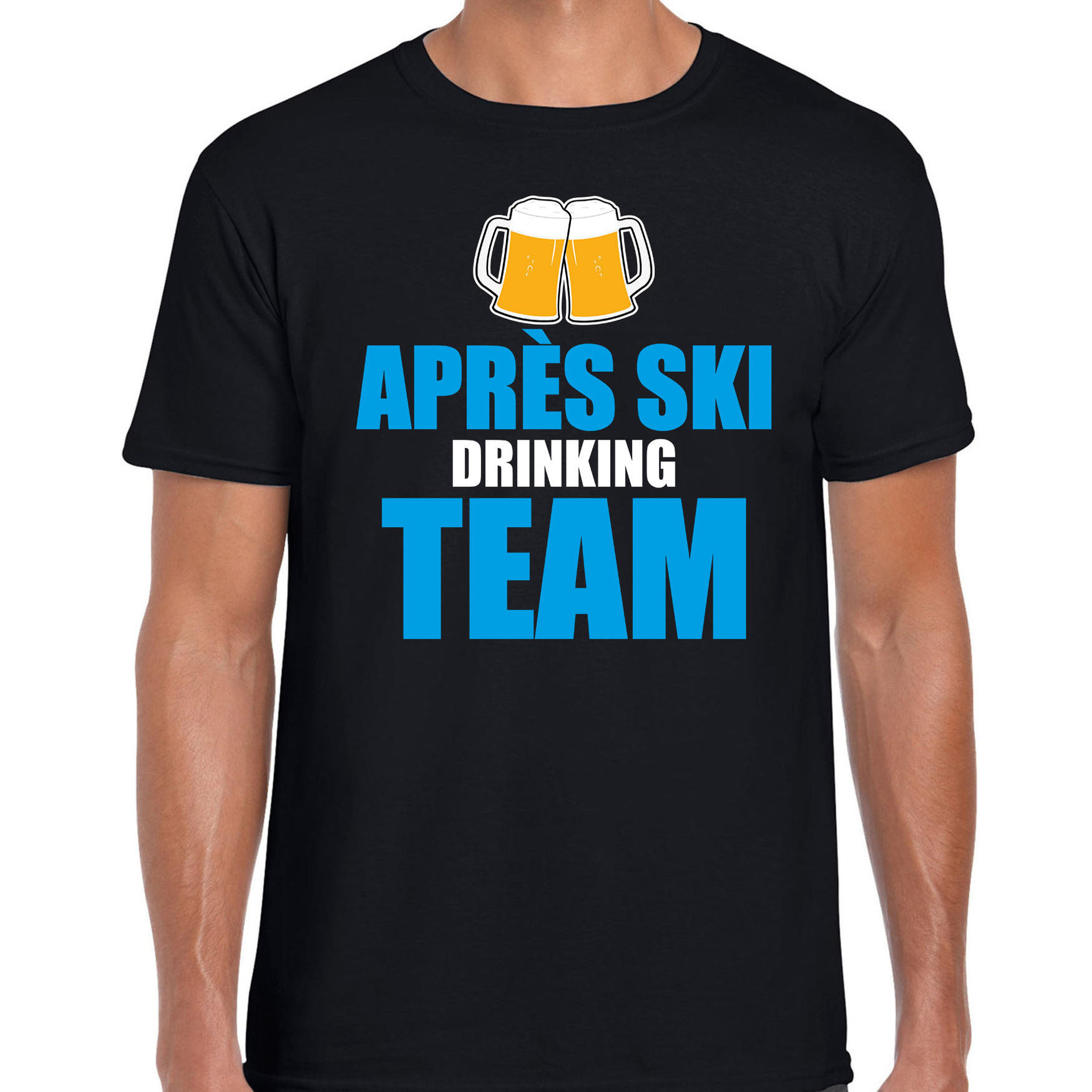 Apres ski t-shirt Apres ski drinking team bier zwart heren Wintersport shirt Foute apres ski ou
