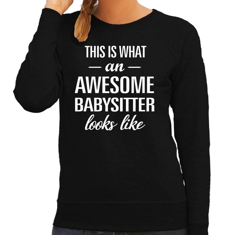Awesome babysitter - oppas cadeau sweater - trui zwart dames