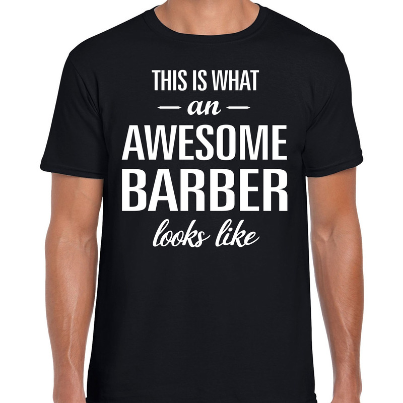 Awesome barber - barbier cadeau t-shirt zwart heren