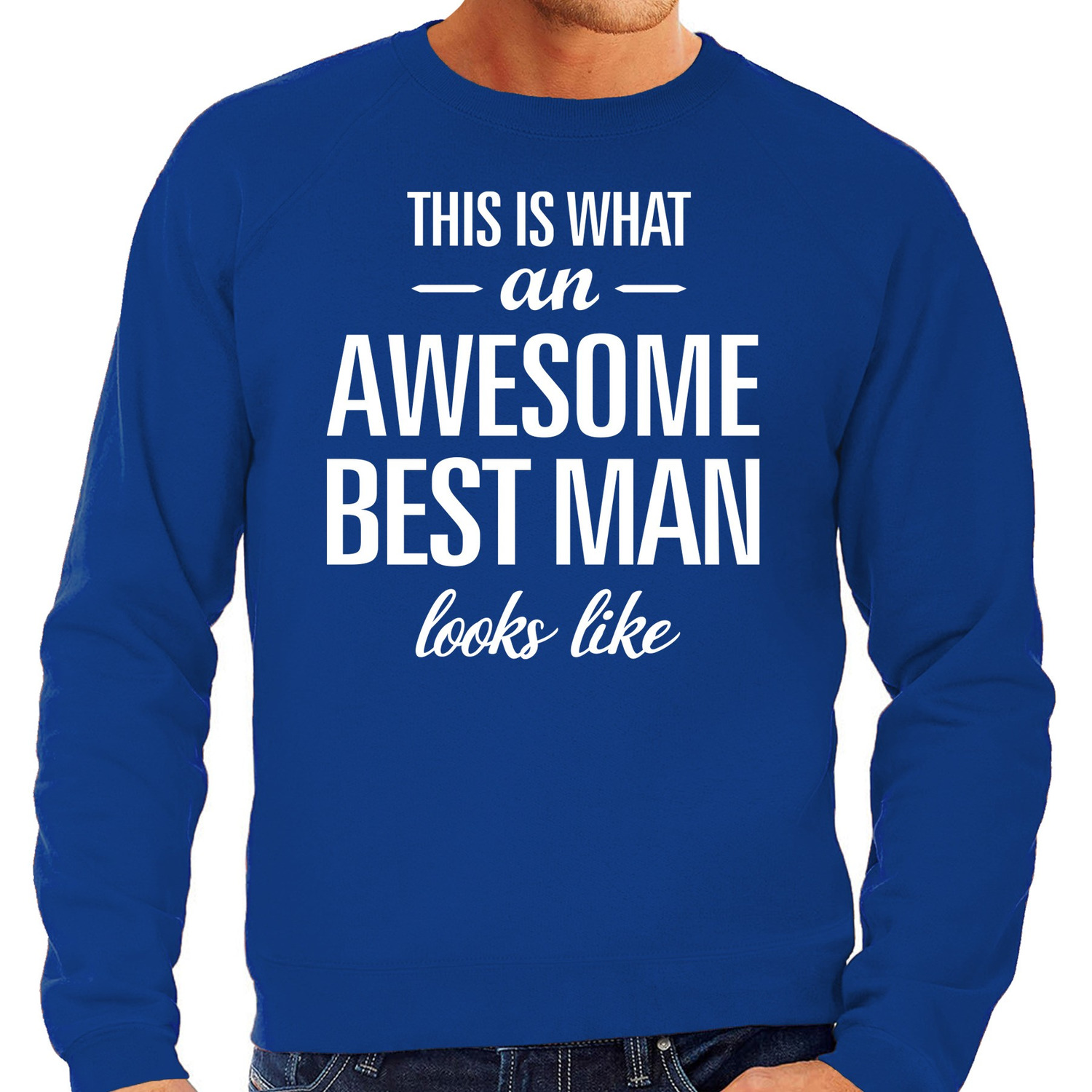 Awesome best man-getuige cadeau sweater blauw heren