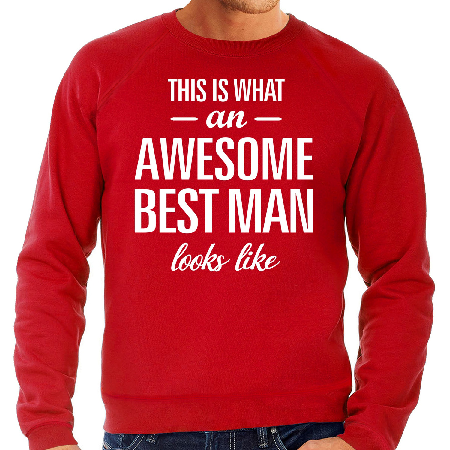 Awesome best man-getuige cadeau sweater rood heren