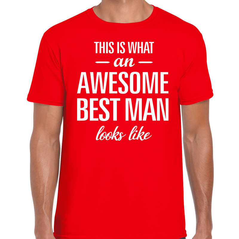 Awesome best man-getuige cadeau t-shirt rood heren