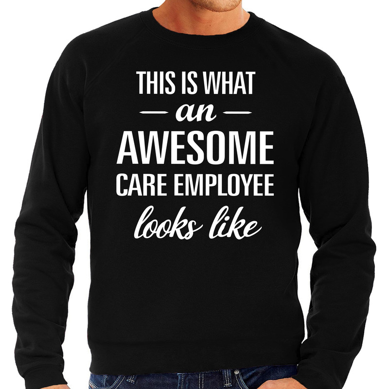 Awesome care employee cadeau sweater-trui zwart voor heren